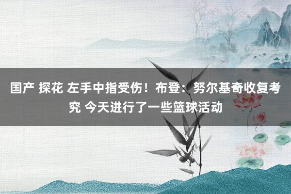 国产 探花 左手中指受伤！布登：努尔基奇收复考究 今天进行了一些篮球活动