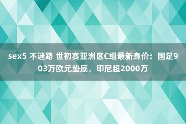 sex5 不迷路 世初赛亚洲区C组最新身价：国足903万欧元垫底，印尼超2000万