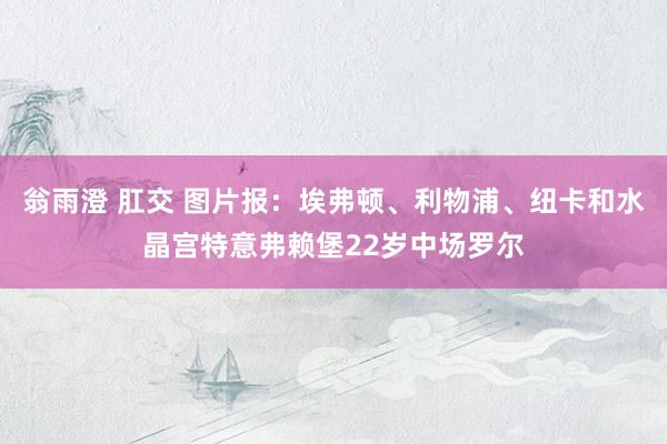 翁雨澄 肛交 图片报：埃弗顿、利物浦、纽卡和水晶宫特意弗赖堡22岁中场罗尔